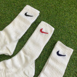 Vintage Nike Socks Colour 3 Pack White UK6-12