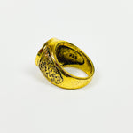 Vintage Knight Signet Ring Gold