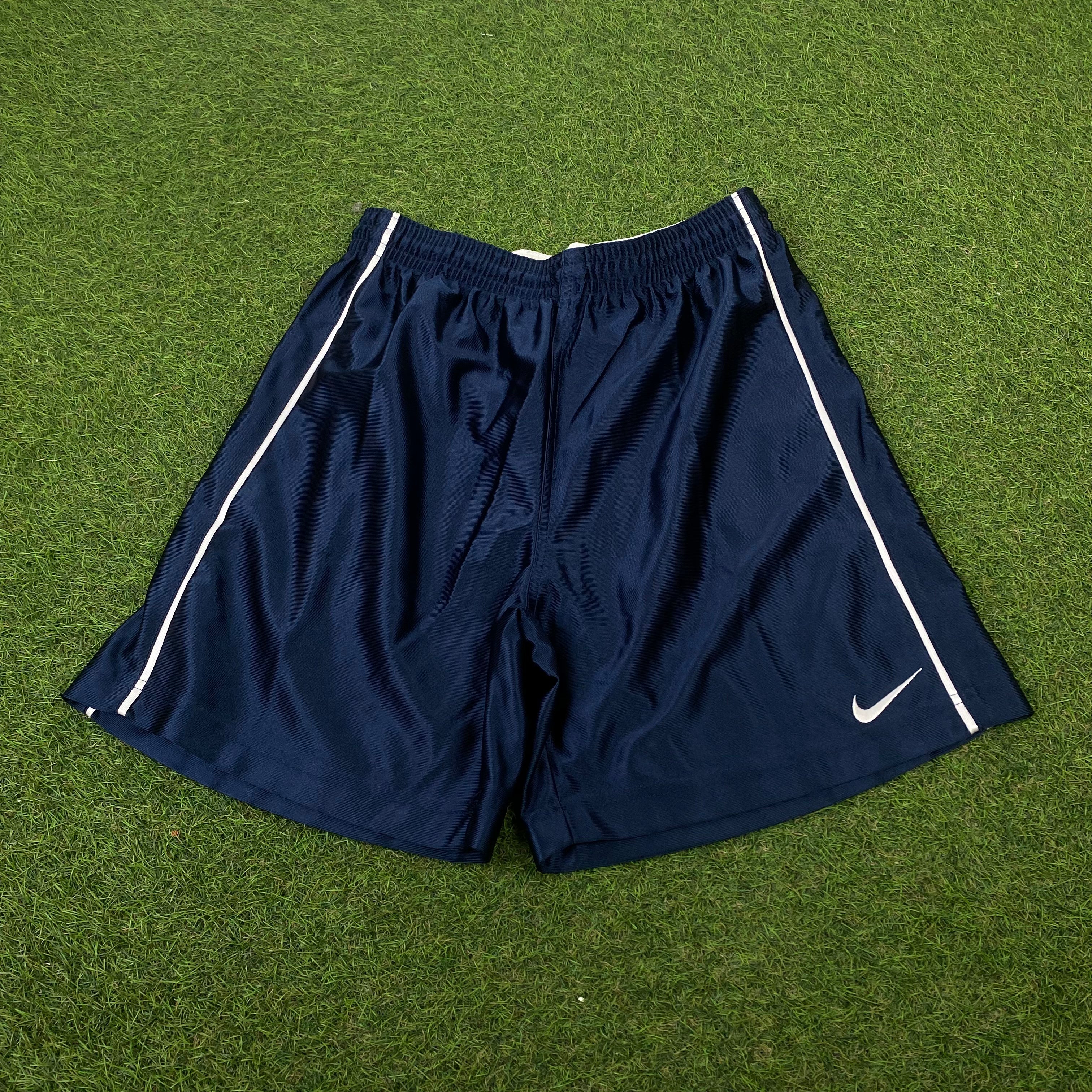 00s Nike Shiny Nylon Shorts Blue Small