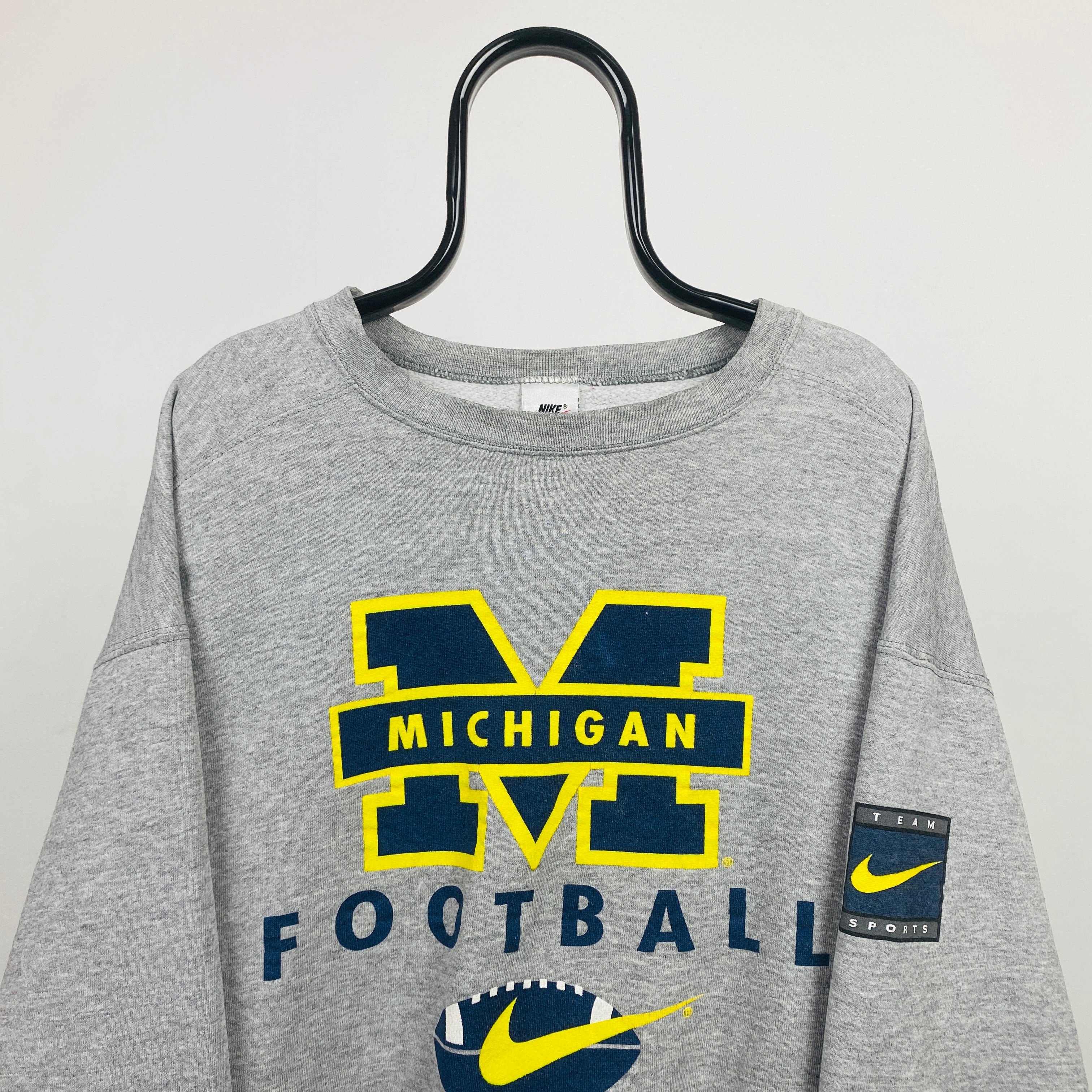 90s Nike NFL Michigan Sweatshirt Grey Large