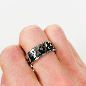 Vintage Flame Ring Silver