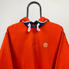 Vintage Nike 1/4 Zip Hoodie Orange XL