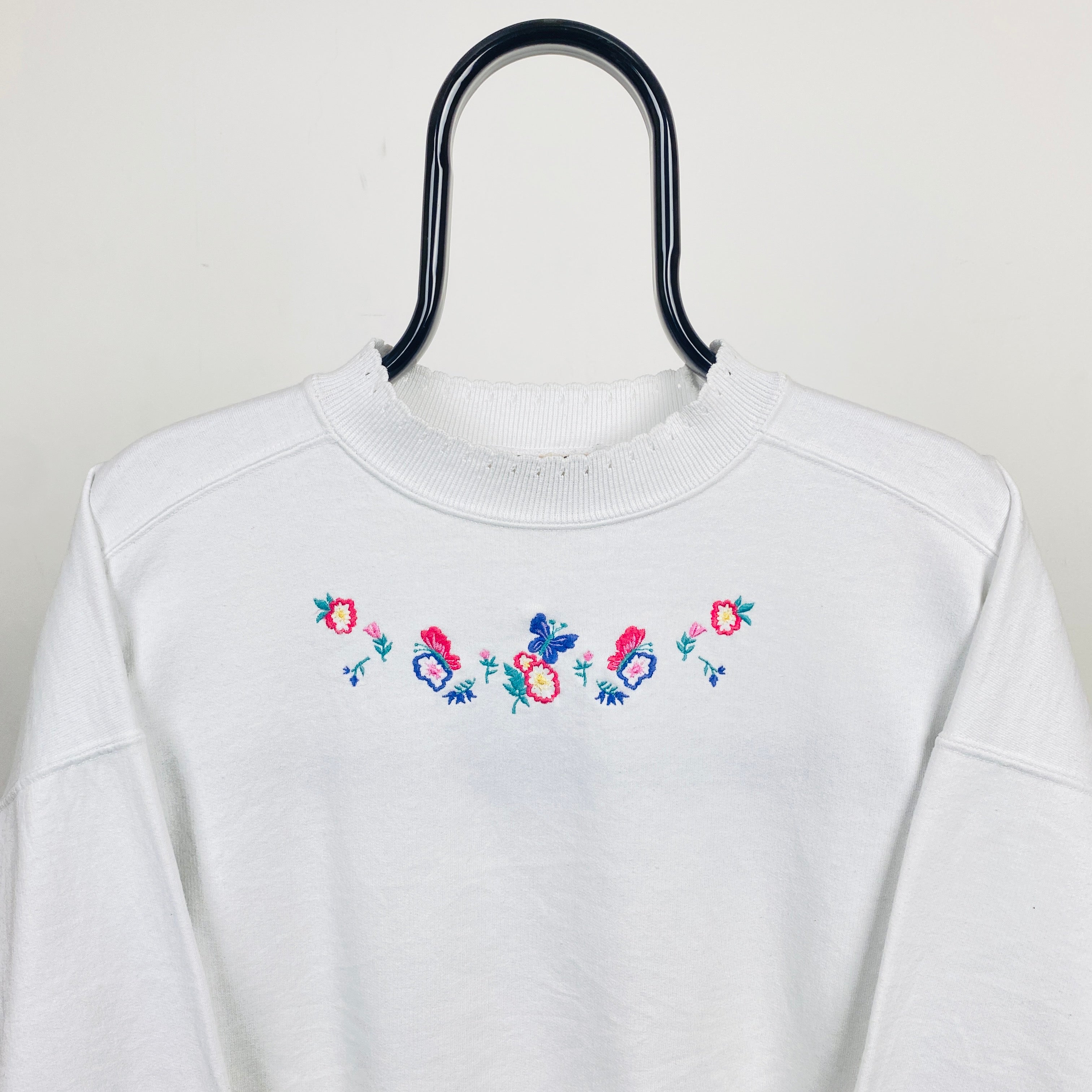 Retro Flower Sweatshirt White Large