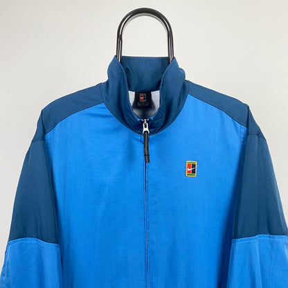 90s Nike Challenge Court Windbreaker Jacket Blue Medium