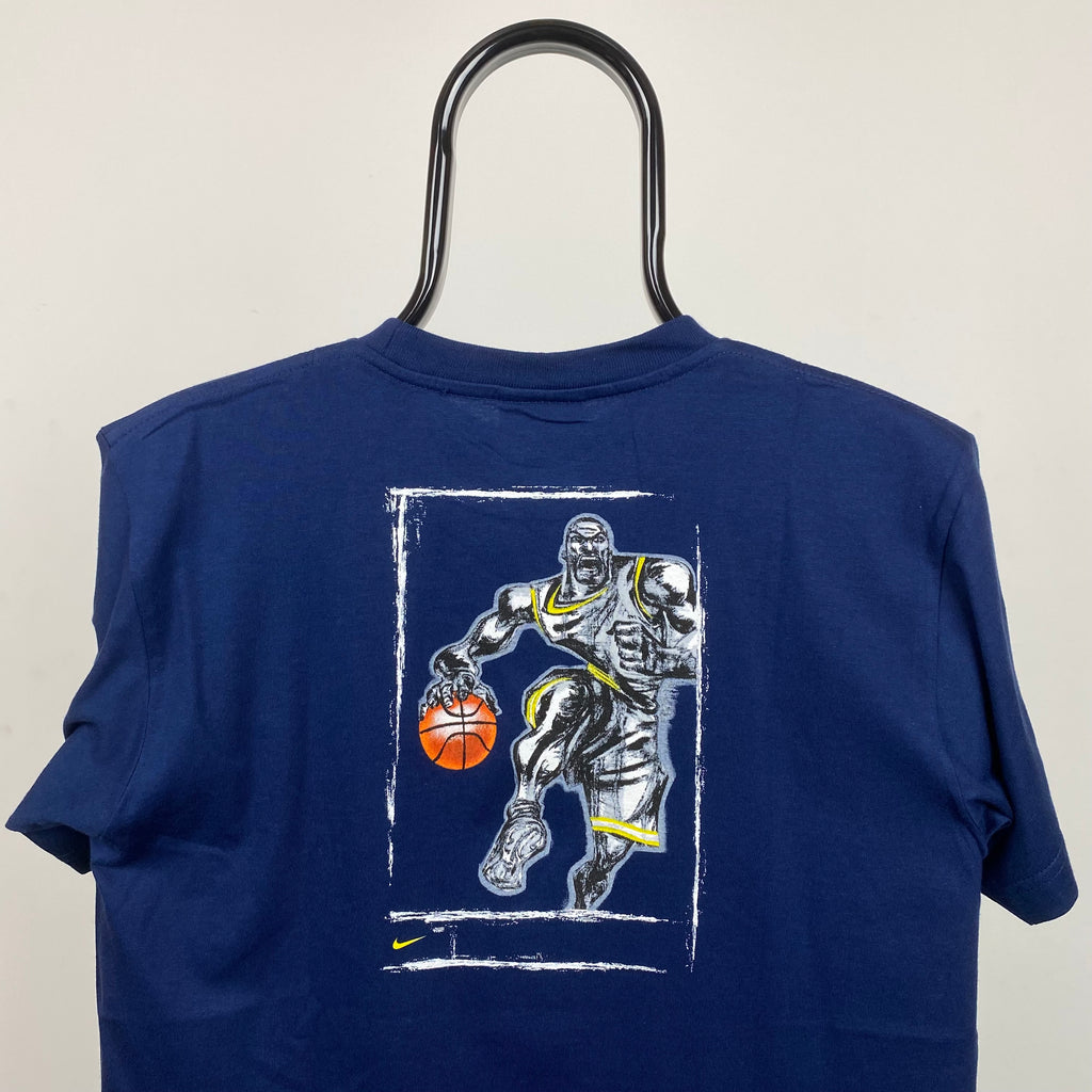 Vintage Nike Basketball T-Shirt Blue XXS