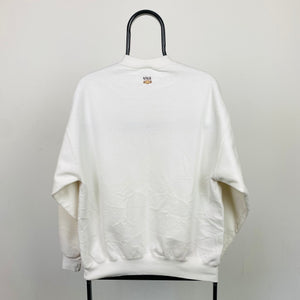 Retro 90s Chocolate Sweatshirt Cream White Large