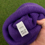 Retro Fleece Beanie Hat Purple