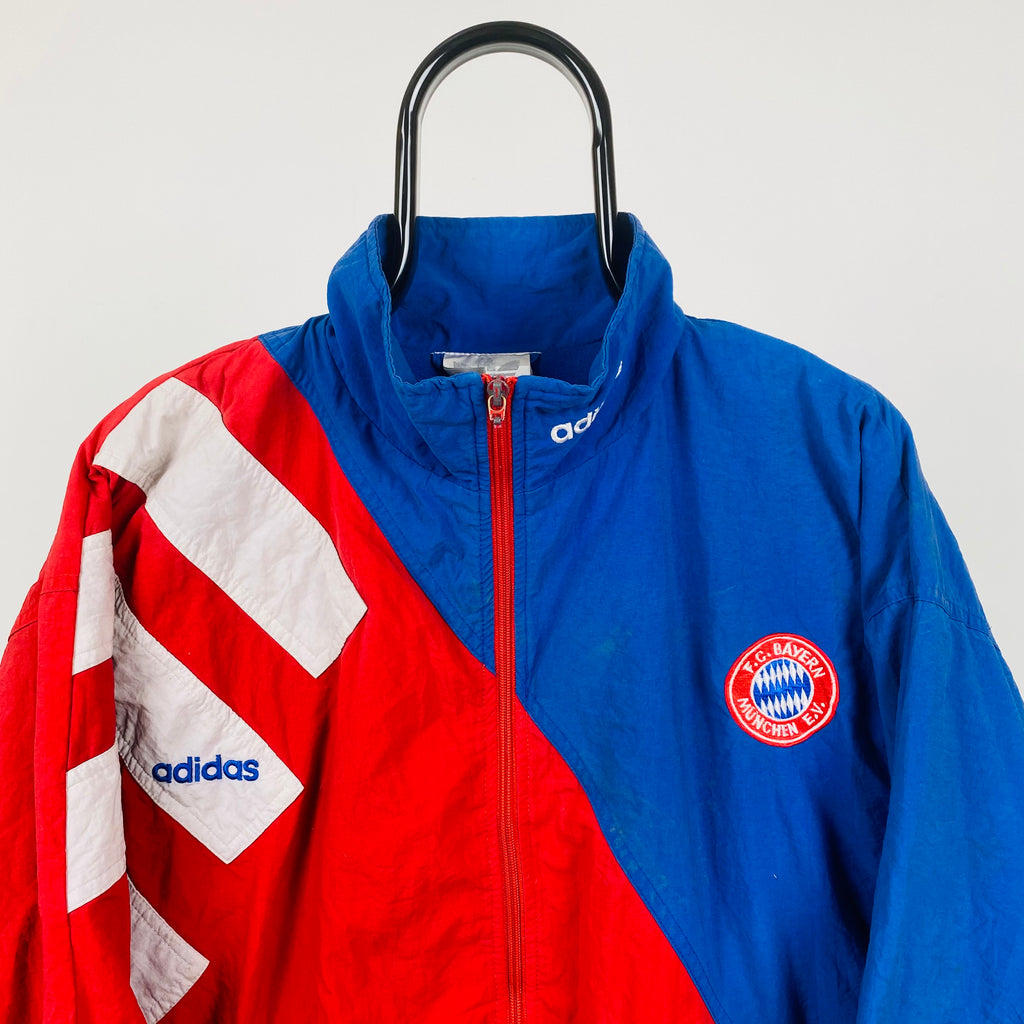 90s Adidas Bayern Munich Windbreaker Jacket Blue Medium