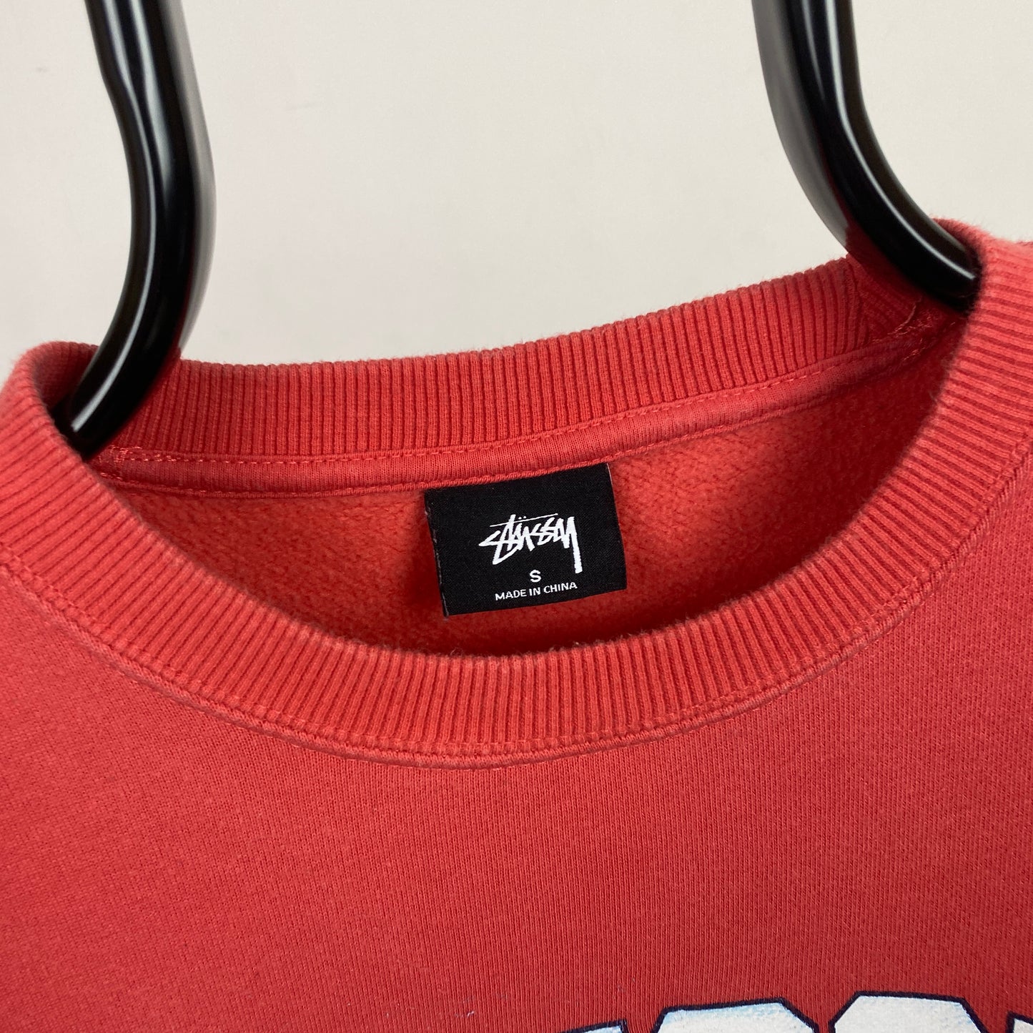 Retro 00s Stussy Sweatshirt Red Small