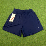 90s Nike Nylon Running Shorts Blue XS