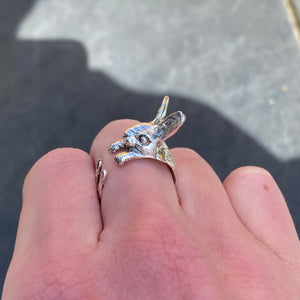 Adjustable Rabbit Ring Silver