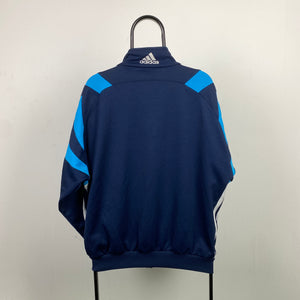 90s Adidas Track Windbreaker Jacket Blue Medium