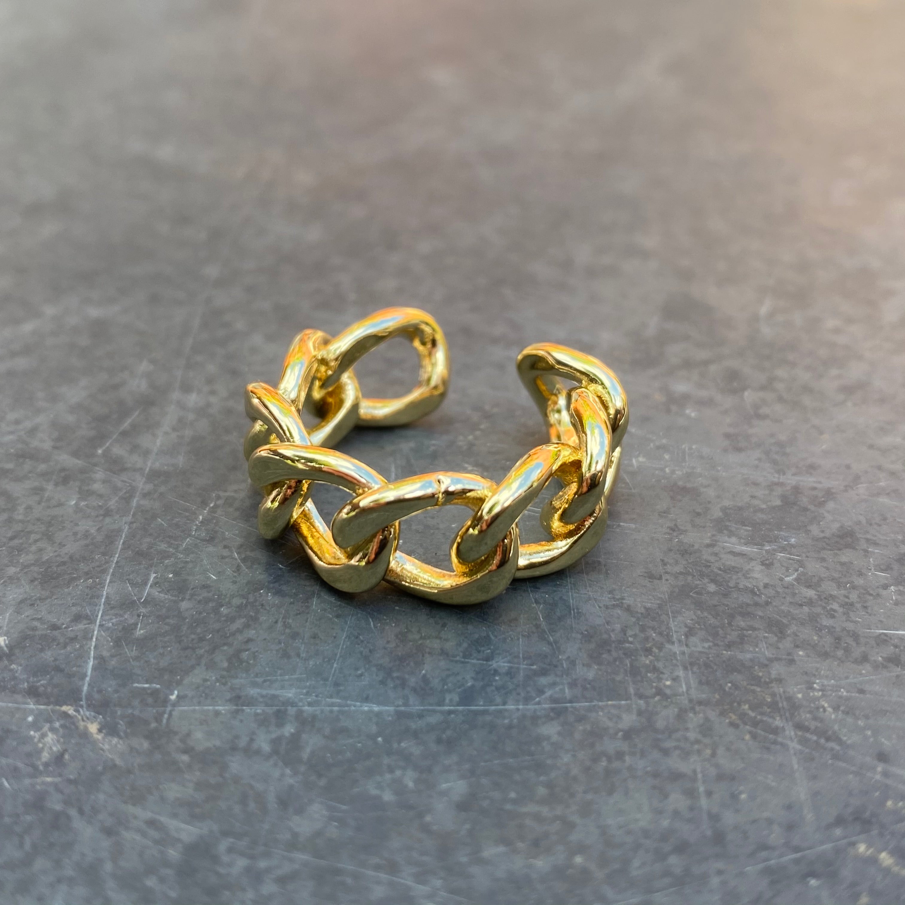 Adjustable Chain Link Ring Gold