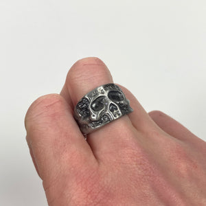 Retro Skull Ring Silver