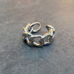 Adjustable Chain Link Ring Silver