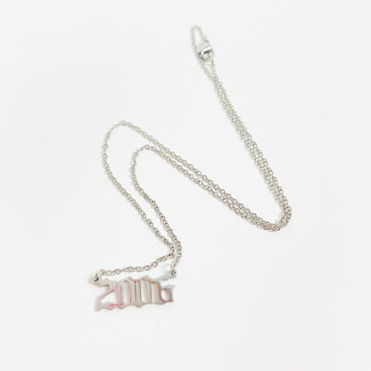 Retro 2006 Birth Year Necklace Chain Silver