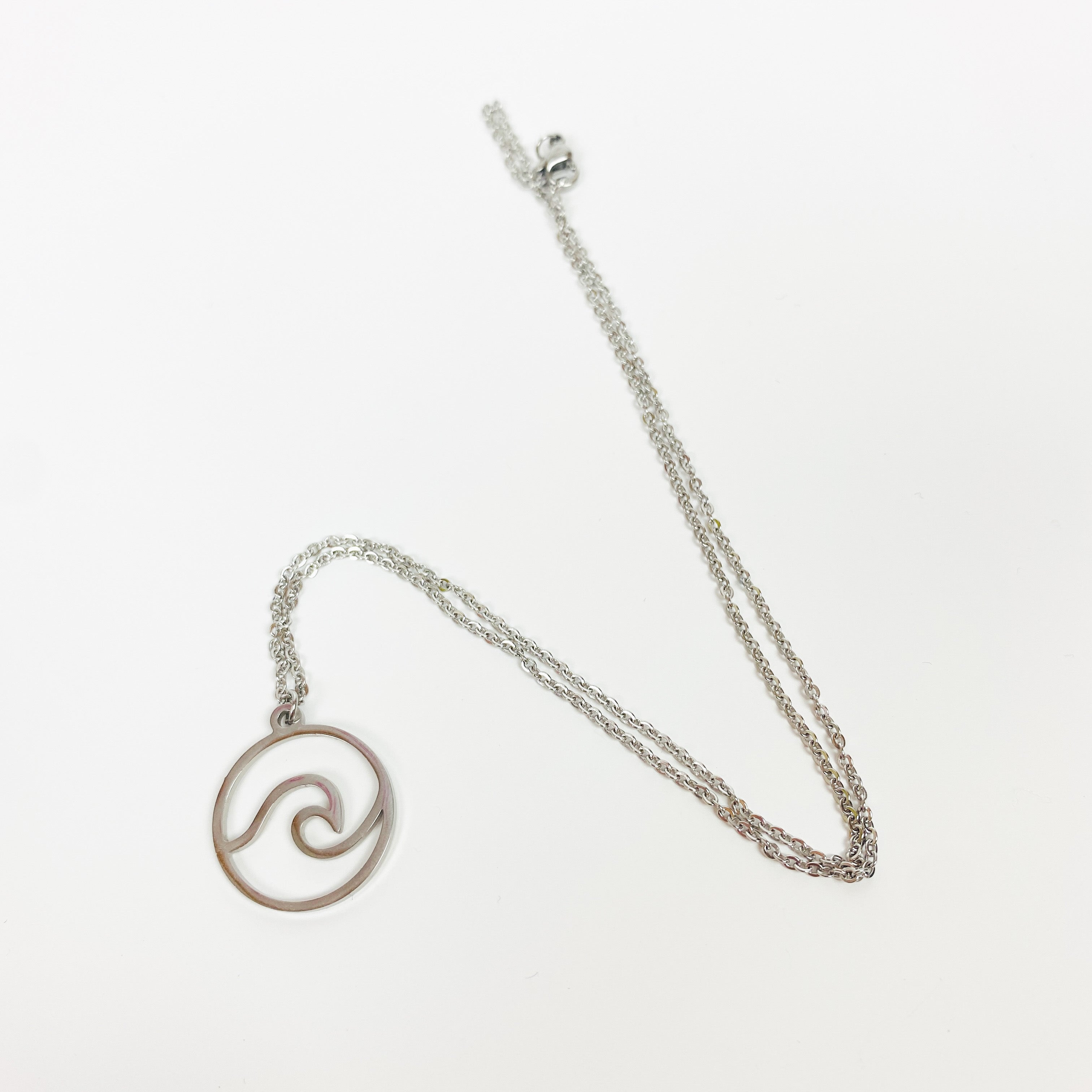Vintage Retro Wave Necklace Chain Silver