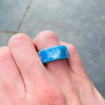 Adjustable Chunky Band Ring Blue