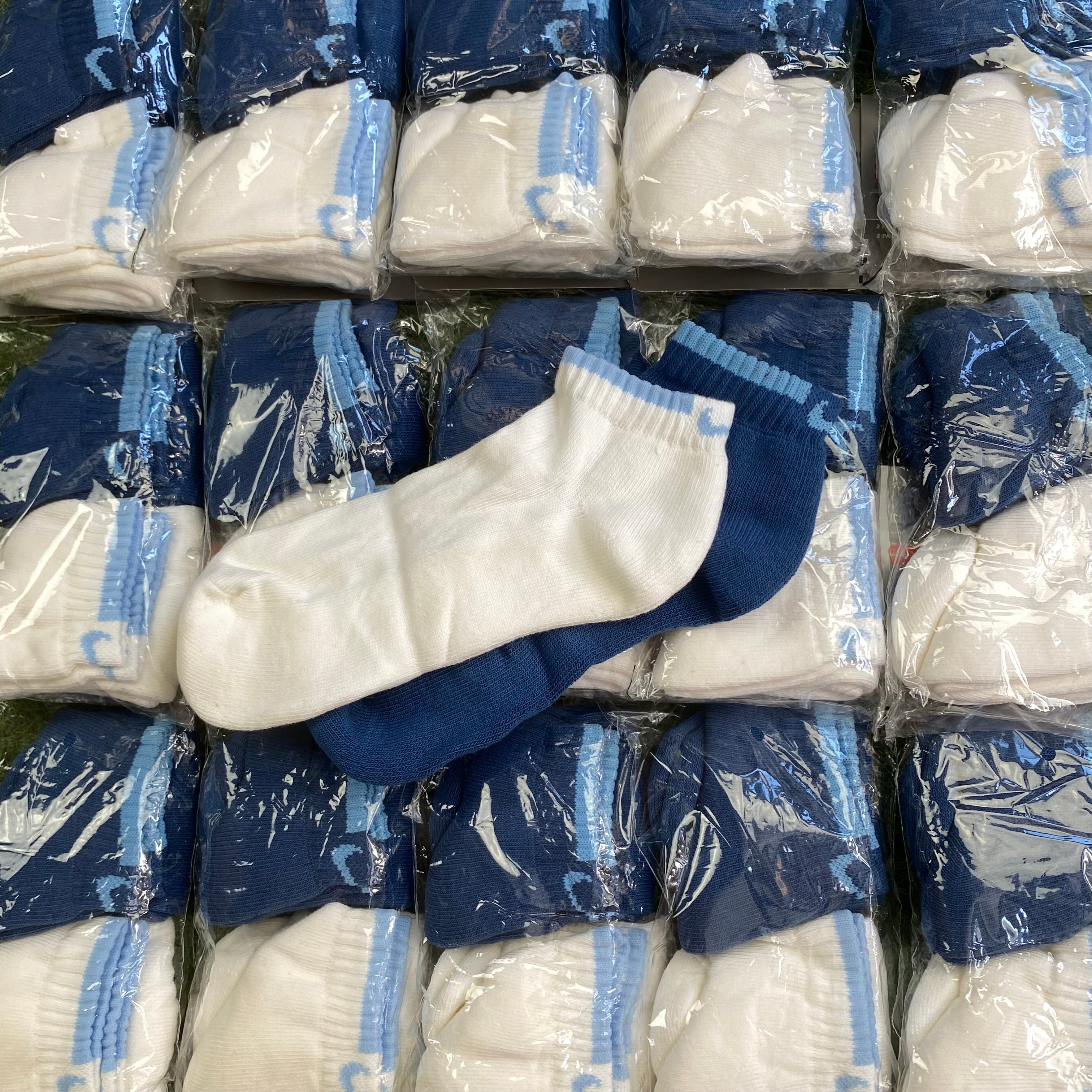 Vintage Nike Trainer Socks 2 Pack White Baby Blue