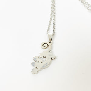 Lizard Charm Necklace Chain Silver