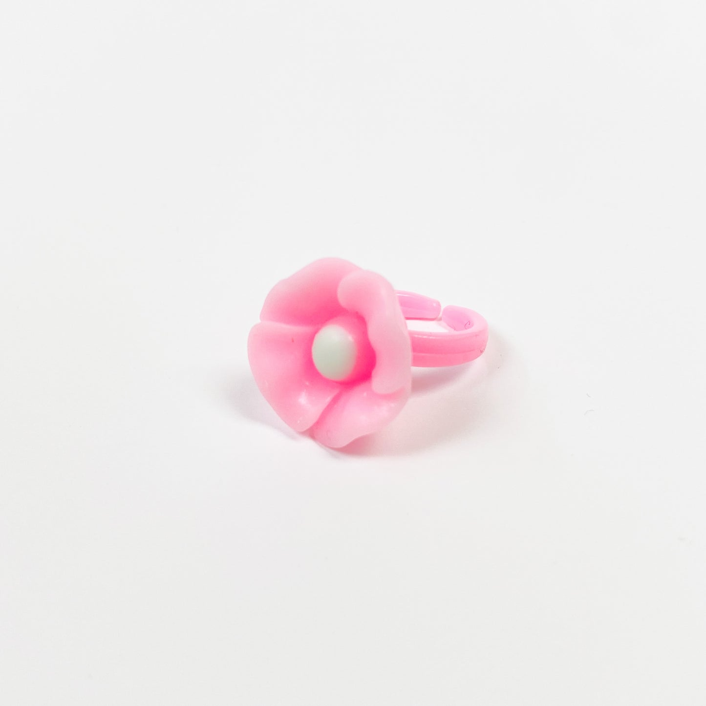 Vintage Retro Adjustable Flower Ring Pink