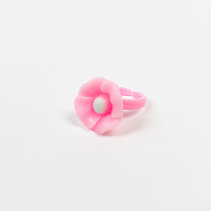 Vintage Retro Adjustable Flower Ring Pink