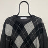 Retro Burberrys Golf Knit Sweatshirt Grey XL