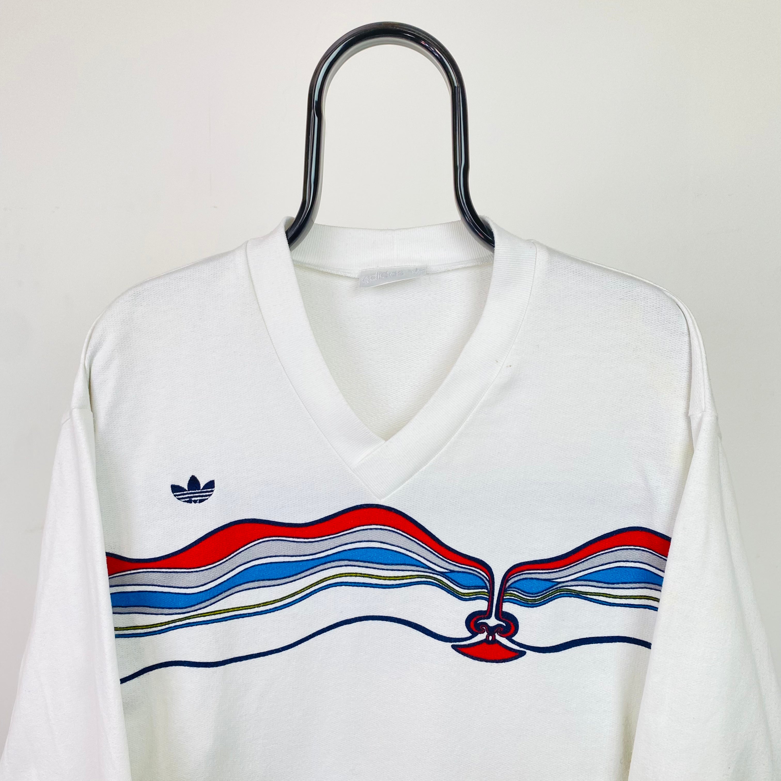 90s Adidas Ivan Lendl Face Sweatshirt White Small/XS