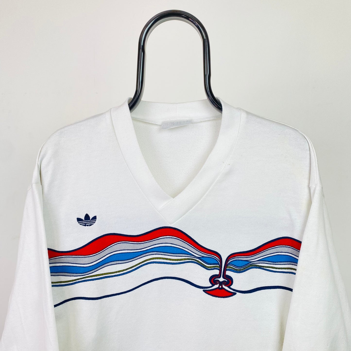 90s Adidas Ivan Lendl Face Sweatshirt White Small XS Clout Closet