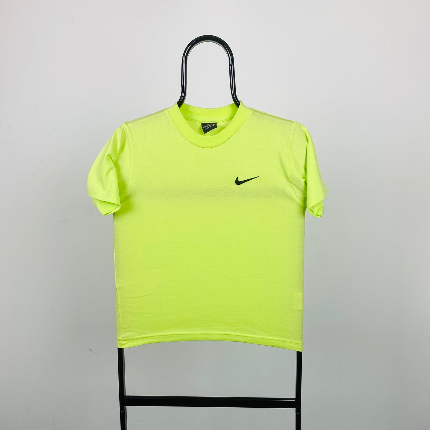 Vintage Nike Swoosh T-Shirt Lime Green XXS