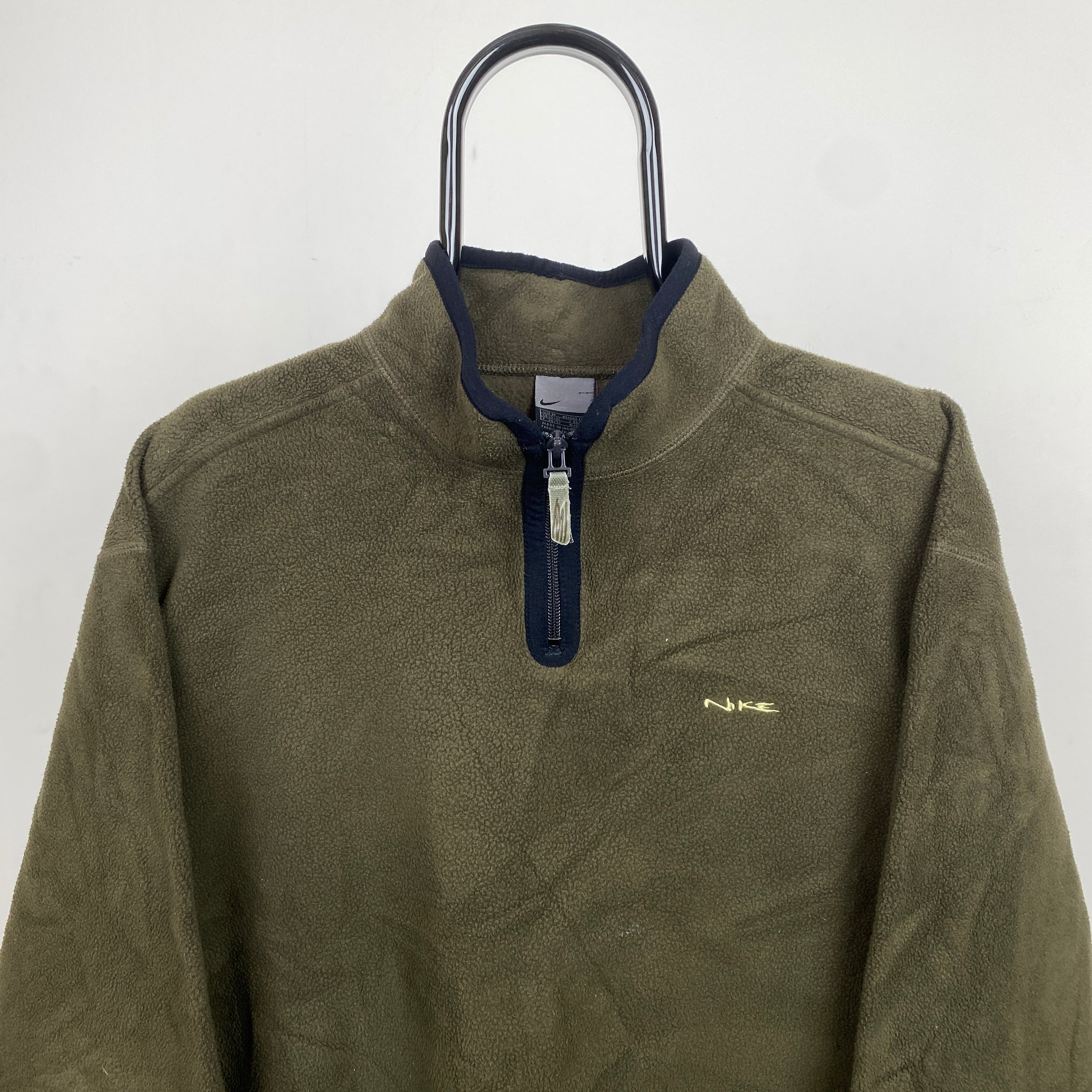 00s Nike 1/4 Zip Fleece Sweatshirt Green Medium