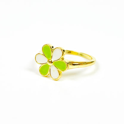 Vintage Flower Signet Ring Gold