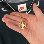Compass Charm Necklace Chain Gold