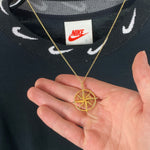 Compass Charm Necklace Chain Gold