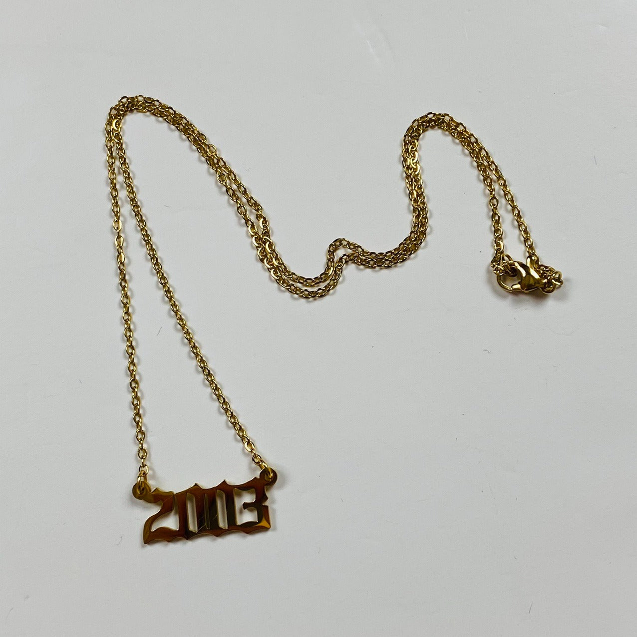 2003 Birth Year Necklace Chain Gold