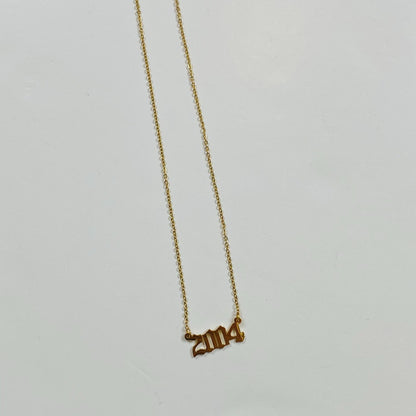2004 Birth Year Necklace Chain Gold