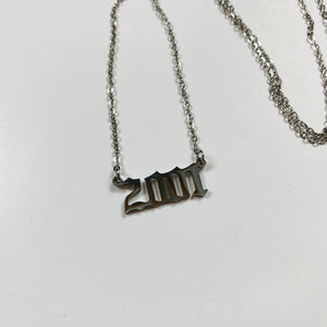 2001 Birth Year Necklace Chain Silver