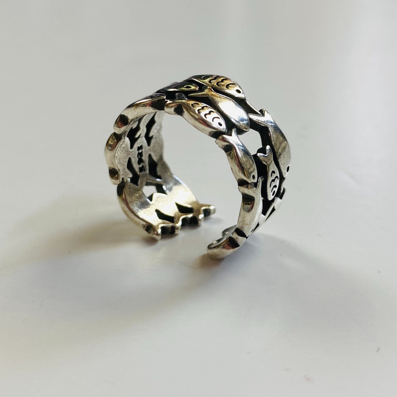 Adjustable Fish Ring Silver